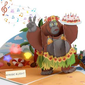 Music Birthday Cards, Music & Lights Birthday Cards, Pop Up Birthday Cards, Funny Birthday Cards for Women, Men (Bech Party)