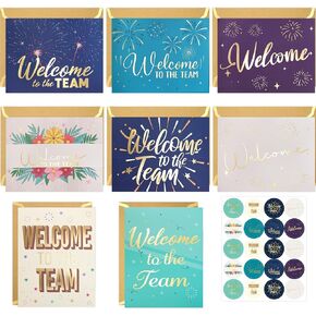 Fancy Land Welcome to the Team Cards 24 Pack Gold Foil Work Cards with Envelopes New Employees Welcome Cards
