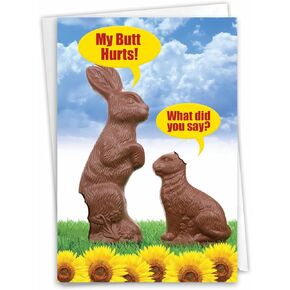 NobleWorks - Funny Easter Greeting Card with 5 x 7 Inch Envelope (1 Card) My Butt Hurts 7292