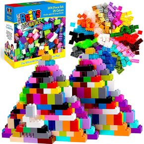 Strictly Briks Compatible with Lego Duplo Toy Large Building Blocks for Kids - Blocks for Toddlers Big Bricks Set for Ages 3 and Up - Compatible with All Major Brands, Rainbow Colors, 204 Pieces