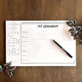 Genogram Tearaway Pad - Set of 40 Sheets - 11 in x 17 in - Worksheets for Therapists, Genetic Counselors, Social Workers, Healthcare Providers to Track Genetic & Intergenerational Diseases & Disorders