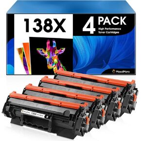 MasaiMara 138X 138AW1380X W1380A High Capacity Compatible Toner Cartridges Replacement for HP Laserjet Pro 3001dw 3001dn 3001fdw MFP 3101fdw MFP 3101fdn Printer (Black, 4-Pack)