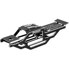 SCX24 Warthog LCG Chassis Frame Kit, Aluminum Body Shell Rocks Cage Buggy Chassis for 1/24 RC Rock Crawler SCX24 Gladiator Bronco, C10, JLU Models Upgrades Part (Black)