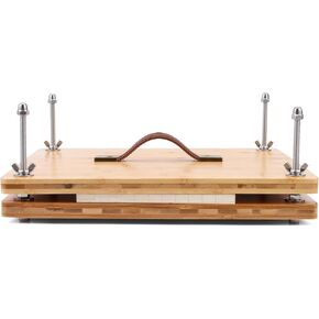 RANERVZ Large Bookbinding Press with Portable Handle, Bamboo Wood Oversized 14.8 x 11.4 Inch Ergonomic Book Binding Paper Machine Handmade DIY Craft Projects Binder Tool Supply Easy Assemble