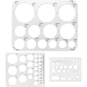 3 PCS Circle Stencil Dircle Template صياغة الاستنسل جولة رسم استنسل أدوات قياس الأدوات الهندسية البلاستيكية سداد دائرة أداة المساعدة لصياغة قوائم البناء in Kuwait