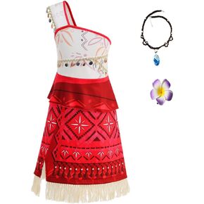 IDOTTA Princess Adventure Dress Ocean Costume For Girls Outfit Fancy Dress Up With Necklace and Hairpin