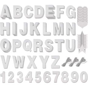 Juvale Blue Glitter Letters, Custom Banner Kit with Letters A-Z, Numbers 0-9, Hearts, Stars, and 3 Strings, Pack of 126