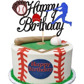 24 PCS Baseball Cupcake Toppers Glitter Baseball Players Sports Sports Cupcake يختار بيسبول رياضة رياضية للأطفال مستلزمات عيد ميلاد الأطفال
