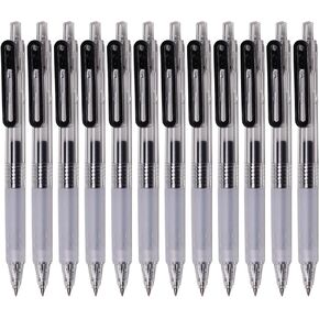 Ultra Fine Retractable Rolling Ball Gel Pens 0.38mm Point Bullet Tip for Quick Smooth Writing,Black Ink,12-Pack