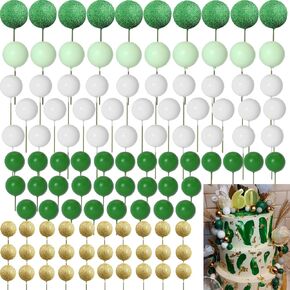 110 PCS كرات بريق الكعكة توببر العصي البالونات المصغرة لتوزيعات الكعك مستلزمات الرغوة كرات الخبز لذكرى زفاف حفل عيد ميلاد الطفل