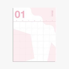 Poketo Undated Wall Calendar - 12 Month Aesthetic Calendar Use For Wall or Desk - 14" x 11" - Vibrant Rainbow