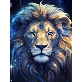 VAIIEYO 5D DIY Diamond Art Kits for Adults Lion, Diamond Painting Animal, Paint by Numbers Full Drill Round Rhinestone Craft Canvas for Home Wall Decor Gift 12x16 inch-16