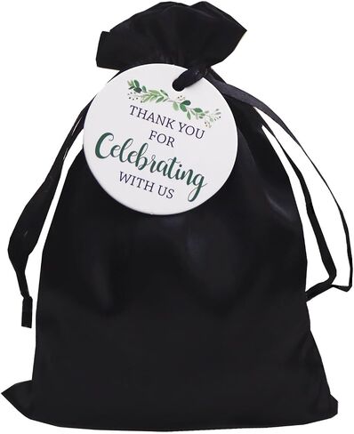 GUIFIER 30 PCS 5" x 7" Satin Gift Bags with Drawstring and Tags, Silk Jewelry Bags, Party Favor Bags, Fabric Gift Wrap Bags for Baby Shower, Bridal Shower, Christmas, Birthday, Wedding(Wine Red) in Kuwait