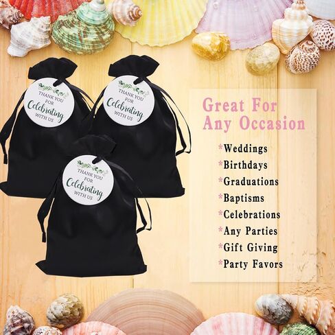GUIFIER 30 PCS 5" x 7" Satin Gift Bags with Drawstring and Tags, Silk Jewelry Bags, Party Favor Bags, Fabric Gift Wrap Bags for Baby Shower, Bridal Shower, Christmas, Birthday, Wedding(Wine Red) in Kuwait