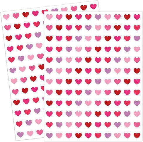 2400Pcs Valentine's Day Mini Love Heart Sticker Red Pink Purple Paper Decals 5 Colors of Hearts Self-Adhesive Stickers for Holiday Envelopes Scrapbook Gifts DIY, 0.4inch in Saudi Arabia