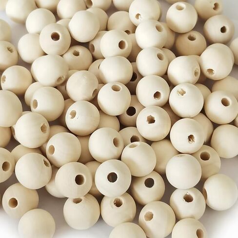 150pcs 16mm Wood Beads, Unfinished Round Loose Natural Wooden Spacer Beads for DIY Crafts Party Garlands Home Decoration in Saudi Arabia