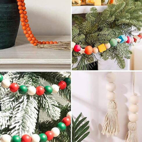 150pcs 16mm Wood Beads, Unfinished Round Loose Natural Wooden Spacer Beads for DIY Crafts Party Garlands Home Decoration in Saudi Arabia