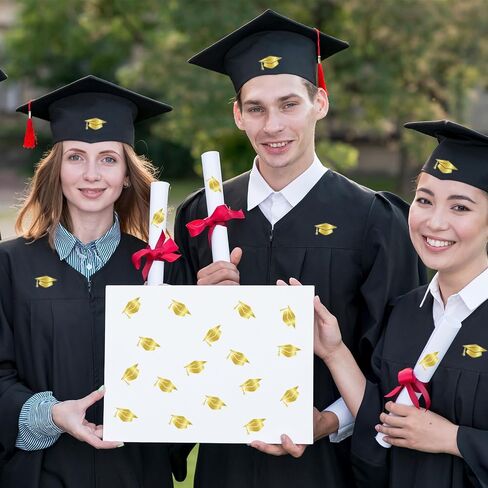 Whaline 500Pcs Graduation Cap Stickers Gold Foil Envelope Seal Stickers Grad Hat Self-Adhesive Label Decals for Greeting Cards Diploma Certificate Envelope Sealing School College Supplies in Kuwait