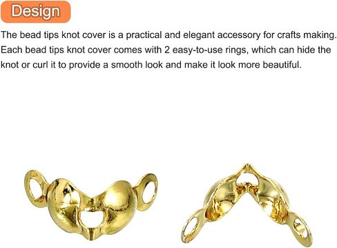 UXCELL 50 PCS 4MM CRIMP END CAPS ، CLAMSHELL CORL CAP CAP CONSCTOR CLASP CONPS COVERS CANT CALOTTE END CRIMP FOR DIY MANE in Saudi Arabia