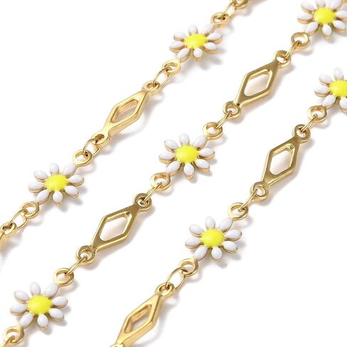 LiQunSweet Cherry Flower Oval Enamel Chains for DIY Supplies Bracelets Necklace Jewelry Making in Saudi Arabia