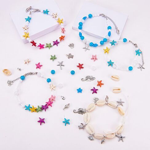 Sunnyclue 293pcs Diy Boho Shell Beads Beach Charm Carm Make Make Kit Stain Beads Sandal Beads Christmas Admable Jewelry Making Kits Sea Sea Turtle Charms Turquoise Stone Stone in Saudi Arabia