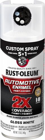 Rust-Oleum 2X Automotive Enamel Custom Spray 5-in-1 Spray Paint, 12 oz, Gloss White in Saudi Arabia