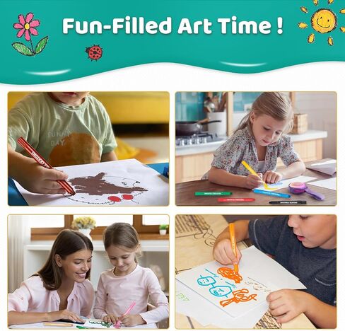 KERIFI Washable Jumbo Crayons, 24 Colors Silky Smooth Watercolor Gel Crayons Set, Twistable Non-Toxic Crayons for Kids 2-4 and 4-8, Art Supplies for Coloring Book for Gifts and School Projects in Saudi Arabia