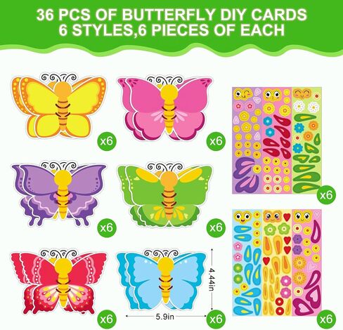 12 Packs Spring Insect Craft Kits, Make Your Own Bug Paper Craft Set, Summer DIY Art Craft Kits for School Home Game Activities (Bug 12) in Saudi Arabia