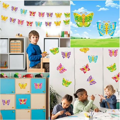 12 Packs Spring Insect Craft Kits, Make Your Own Bug Paper Craft Set, Summer DIY Art Craft Kits for School Home Game Activities (Bug 12) in Saudi Arabia