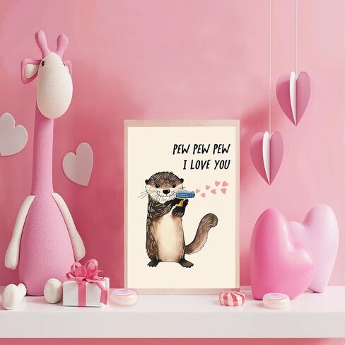 OJsensai Cute Otter Valentines Day Card for Husband Wife, Sweet Anniversary Birthday Gifts for Girlfriend Boyfriend, I Love You Card in Kuwait