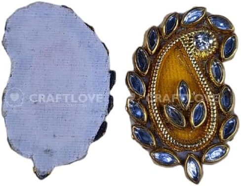 Craft Love Drop Patches for DIY Craft Craft ، التطريز ، خياطة على الملابس ، بلوزة ، ساري ، سترة وتصميم - حزمة من 20 قطعة (4 سم × 2.5 سم) in Kuwait