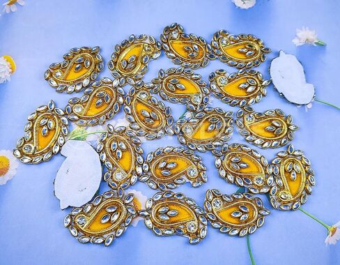 Craft Love Drop Patches for DIY Craft Craft ، التطريز ، خياطة على الملابس ، بلوزة ، ساري ، سترة وتصميم - حزمة من 20 قطعة (4 سم × 2.5 سم) in Kuwait