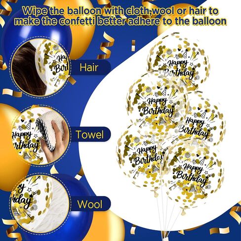بالونات أعياد الميلاد الذهب الأزرق ، 24 مساءً ، قوات البحرية الأزرق الذهب الأبيض ، عيد ميلاد سعيد البالونات اللاتكس الزرقاء ، زخارف حفلة عيد ميلاد الذهب الزرقاء للرجال in Kuwait