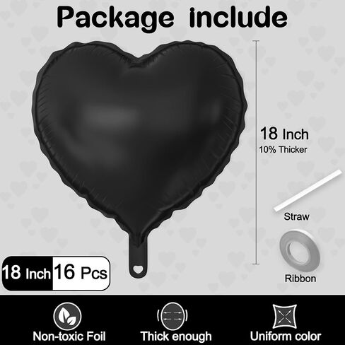 16 PCS Heart Pallonons ، 18 بوصة حب أحمر بالون قلب على شكل قلب للاحتفال بالذكرى السنوية حفل عيد ميلاد حفلة عيد الحب زخارف الطفل دش الزفاف المزخرفة اللوازم in Kuwait