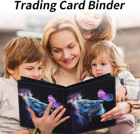 9 Pocket Card Binder for Trading Cards, Trading Card with Sleeves Holder Album, PU Leather Cover Card Collection Binder Large Capacity 360 Pocket Storage Card Sleeves for MTG,TCG, Book Purple Dragon in Kuwait