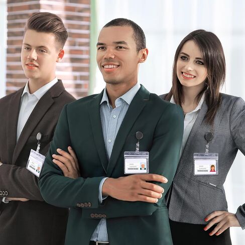 Zonon 100 Pcs Retractable Badge Reel Badge Holder Badge Clip Badge Reels Bulk with Metal Belt Clip Name Badge Reels Holders for Nurses Teachers Students Office School Supplies (Solid Blue) in Kuwait