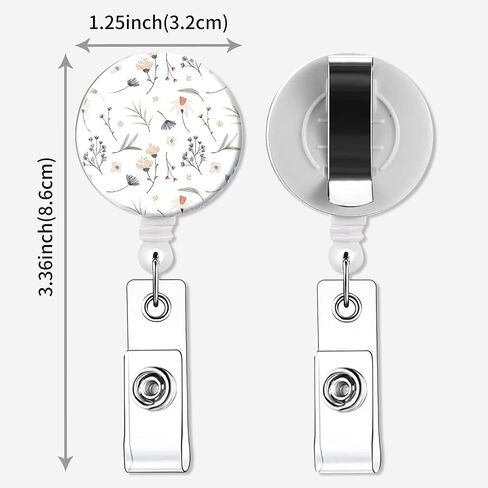 2 Pack Badge Reels Retractable,Id Badge Holders Retractable,Badge Clips Retractable ID Card Holder for Teacher, Student, Office Worker(summer flowers) in Saudi Arabia