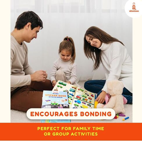Shumee Reusable Sticker Book for Kids 3+ Years, 160+ Stickers for kids, 8 Scenes Cars, Trucks, Planes, Bikes, Boat, Sticker Books for Girls Boys, Safe, Sticker Books For Toddlers, Valentine's Day Gift in Saudi Arabia