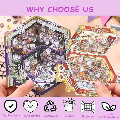 4 Sets DIY 3D House Stickers, Make Your Own Scene, Fun and Creative Stickers for Adults and Kids(New) in Saudi Arabia
