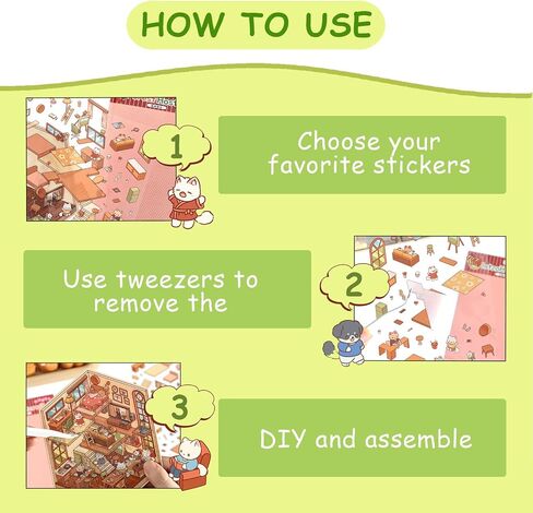 4 Sets DIY 3D House Stickers, Make Your Own Scene, Fun and Creative Stickers for Adults and Kids(New) in Saudi Arabia