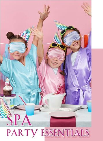Sintuff 24 Pcs Sleepover Party Supplies for Girls 6 Spa Party Robes 6 Tote Bags 6 Headbands 6 Spa Masks in Saudi Arabia