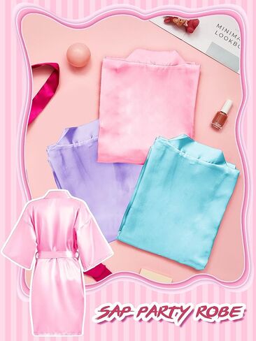 Sintuff 24 Pcs Sleepover Party Supplies for Girls 6 Spa Party Robes 6 Tote Bags 6 Headbands 6 Spa Masks in Saudi Arabia