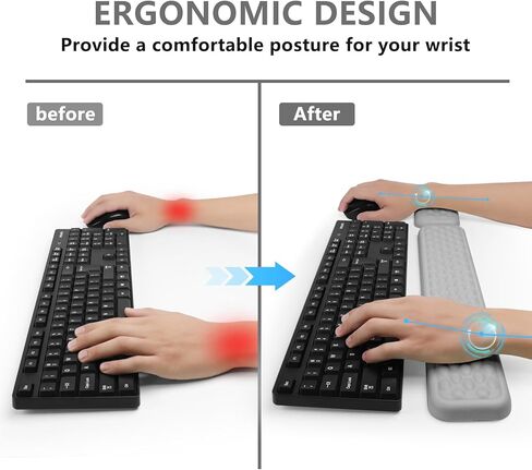 راحة معصم مريحة للوحة المفاتيح والماوس ، راحة معصم لوحة مفاتيح الكمبيوتر - مجموعة راحة معصم الرغوة الناعمة ، وتخفيف آلام الرسغ للكمبيوتر المحمول العاملة. in Kuwait