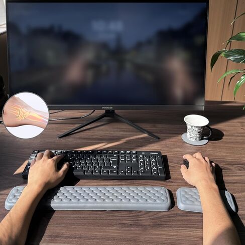 راحة معصم مريحة للوحة المفاتيح والماوس ، راحة معصم لوحة مفاتيح الكمبيوتر - مجموعة راحة معصم الرغوة الناعمة ، وتخفيف آلام الرسغ للكمبيوتر المحمول العاملة. in Kuwait