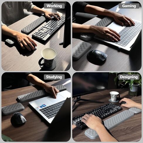 راحة معصم مريحة للوحة المفاتيح والماوس ، راحة معصم لوحة مفاتيح الكمبيوتر - مجموعة راحة معصم الرغوة الناعمة ، وتخفيف آلام الرسغ للكمبيوتر المحمول العاملة. in Kuwait