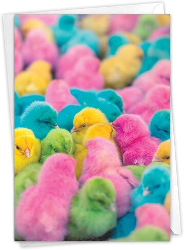 NobleWorks Easter Greeting Card with 5 x 7 Inch Envelope (1 Card) Bunny Flowers C10963EAG in Kuwait