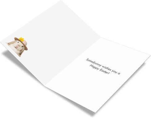 NobleWorks Easter Greeting Card with 5 x 7 Inch Envelope (1 Card) Bunny Flowers C10963EAG in Kuwait