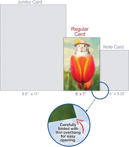 NobleWorks Easter Greeting Card with 5 x 7 Inch Envelope (1 Card) Bunny Flowers C10963EAG in Kuwait