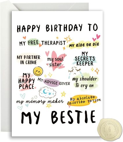 Funny Birthday Card for Women Sister - Happy Birthday Gifts for Bestie - Bestie Birthday Card - Best Friend Birthday Cards Gifts in Saudi Arabia