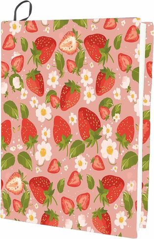 CRASPIRE Strawberry Cover Cover Fruits Flower Pink قابلة للاستخدام قابلة لإعادة الاستخدام الكبير من النايلون واقي كتب بوليستر بوليستر 9.4x15.7 بوصة لفات الملاحظات المرنة مناسبة لمعظم كتب الغلاف in Kuwait